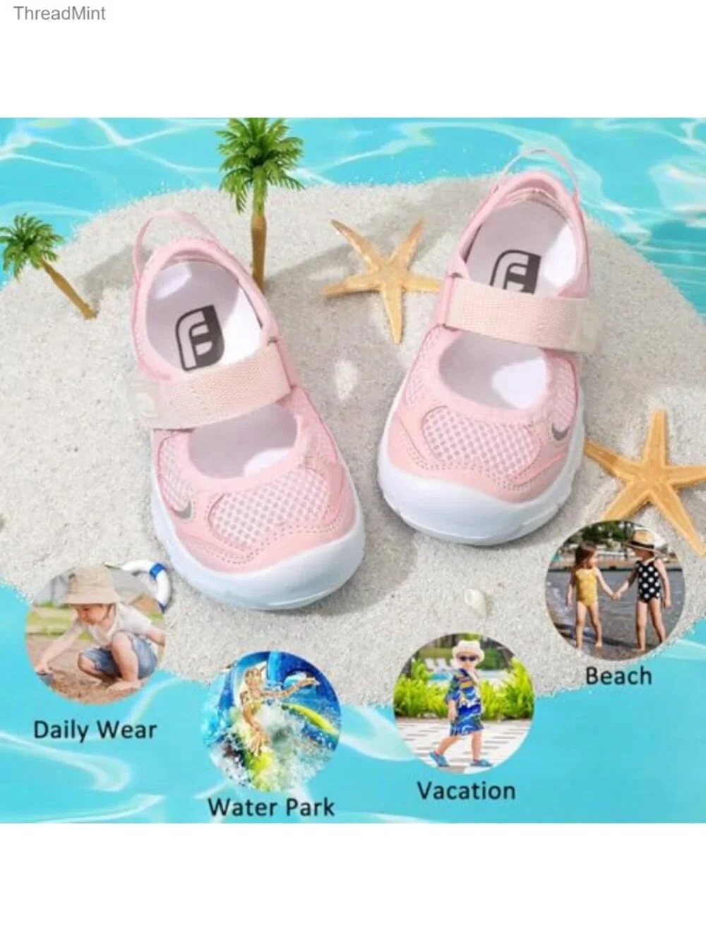 Toddler Quick-Dry Water Sandals Lightweight Non-Slip Athletic Shoes for Beach